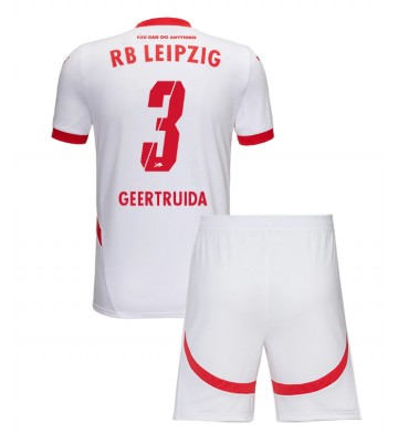 RB Leipzig Lutsharel Geertruida #3 Primera Equipación Niños 2024-25 Manga Corta (+ Pantalones cortos)